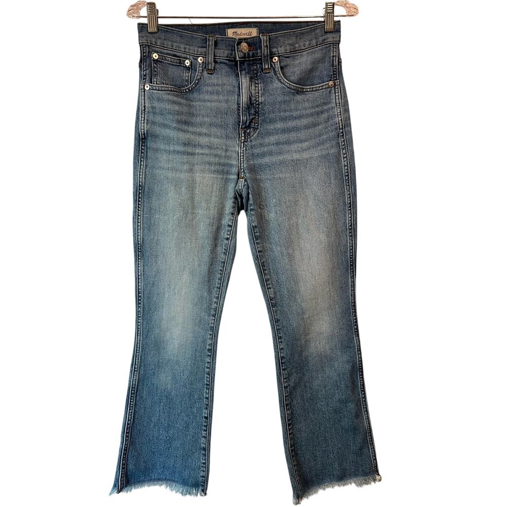 Madewell Cali Demi-Boot Jeans Raw Hem Medium Wash Size 27 - Picture 2 of 13